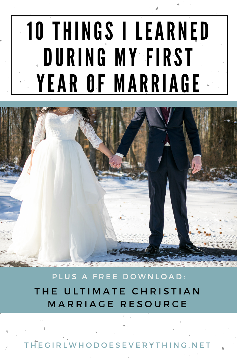 10 Things I Learned During My First Year of Marriage + FREE Download: the Ultimate Christian Marriage Resource